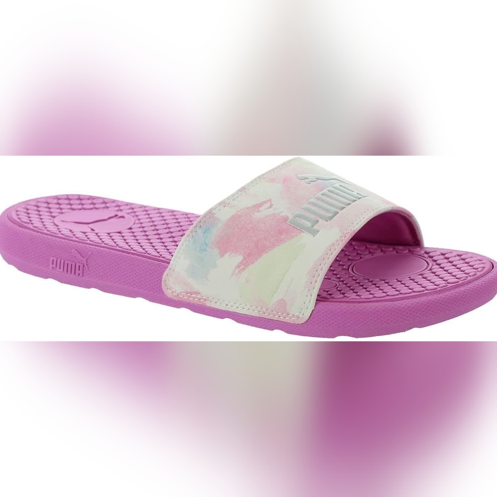 Puma Womens Cool Cat Pink Bleached Bright Slide Sandals Size 8 - Picture 2 of 6